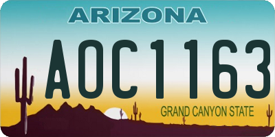 AZ license plate AOC1163
