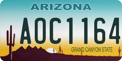 AZ license plate AOC1164