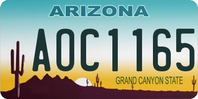 AZ license plate AOC1165