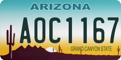 AZ license plate AOC1167