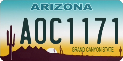 AZ license plate AOC1171