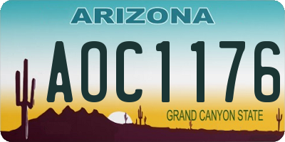 AZ license plate AOC1176