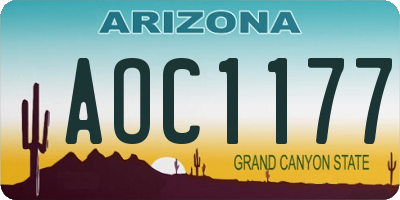 AZ license plate AOC1177