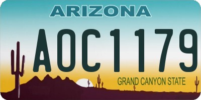 AZ license plate AOC1179