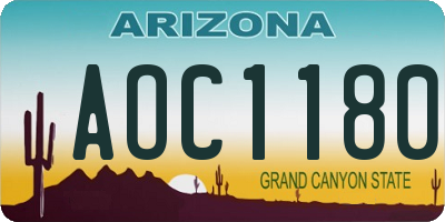 AZ license plate AOC1180