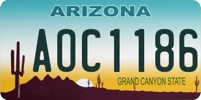 AZ license plate AOC1186