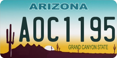 AZ license plate AOC1195