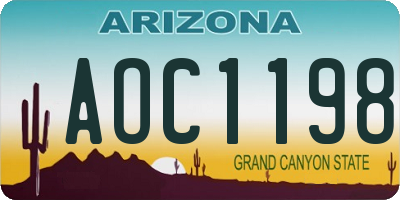 AZ license plate AOC1198