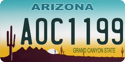 AZ license plate AOC1199