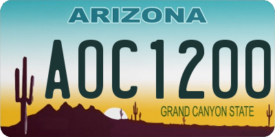AZ license plate AOC1200