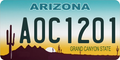 AZ license plate AOC1201