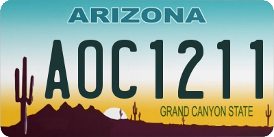 AZ license plate AOC1211