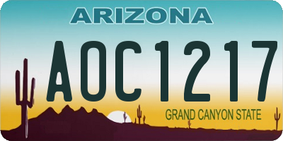 AZ license plate AOC1217