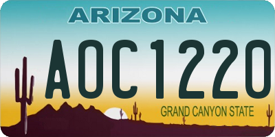 AZ license plate AOC1220