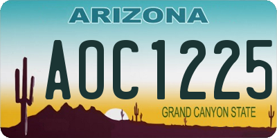 AZ license plate AOC1225