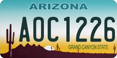 AZ license plate AOC1226