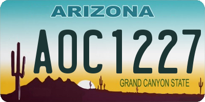 AZ license plate AOC1227