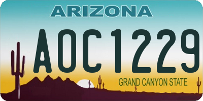 AZ license plate AOC1229