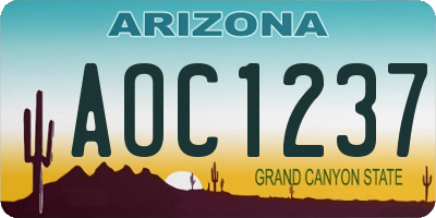 AZ license plate AOC1237