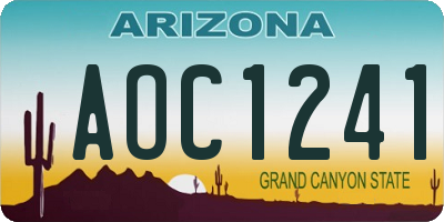 AZ license plate AOC1241