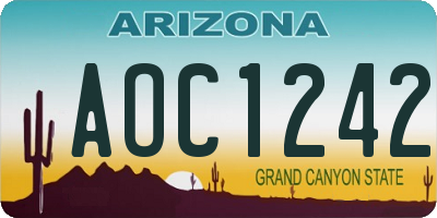 AZ license plate AOC1242