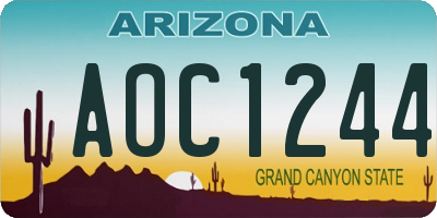 AZ license plate AOC1244