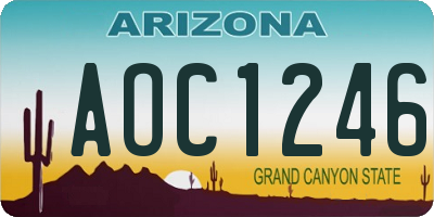 AZ license plate AOC1246