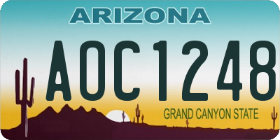AZ license plate AOC1248