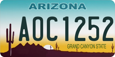 AZ license plate AOC1252