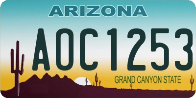 AZ license plate AOC1253