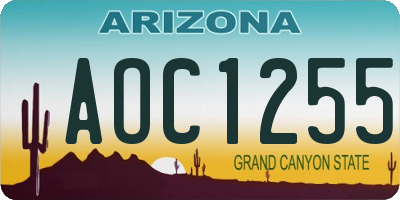 AZ license plate AOC1255