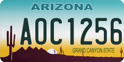 AZ license plate AOC1256