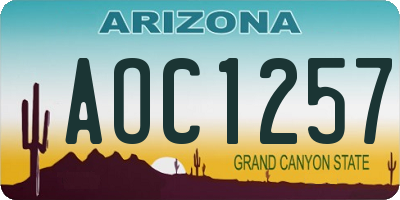 AZ license plate AOC1257