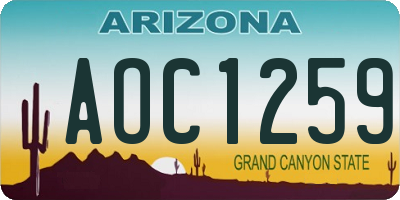 AZ license plate AOC1259