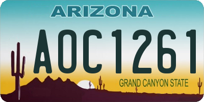 AZ license plate AOC1261