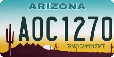 AZ license plate AOC1270