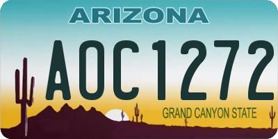 AZ license plate AOC1272