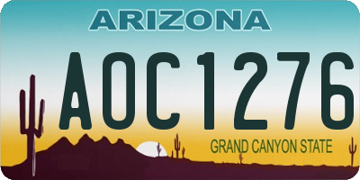 AZ license plate AOC1276