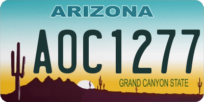 AZ license plate AOC1277