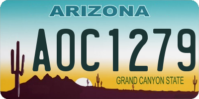 AZ license plate AOC1279