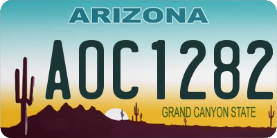 AZ license plate AOC1282