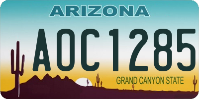AZ license plate AOC1285