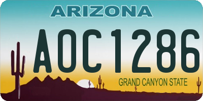 AZ license plate AOC1286