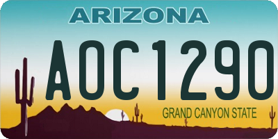 AZ license plate AOC1290