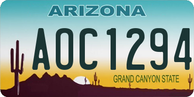 AZ license plate AOC1294