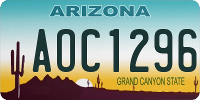 AZ license plate AOC1296