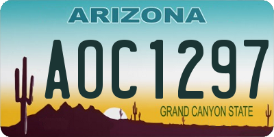 AZ license plate AOC1297