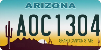 AZ license plate AOC1304