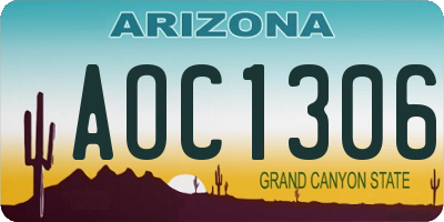 AZ license plate AOC1306
