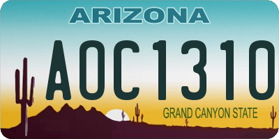 AZ license plate AOC1310